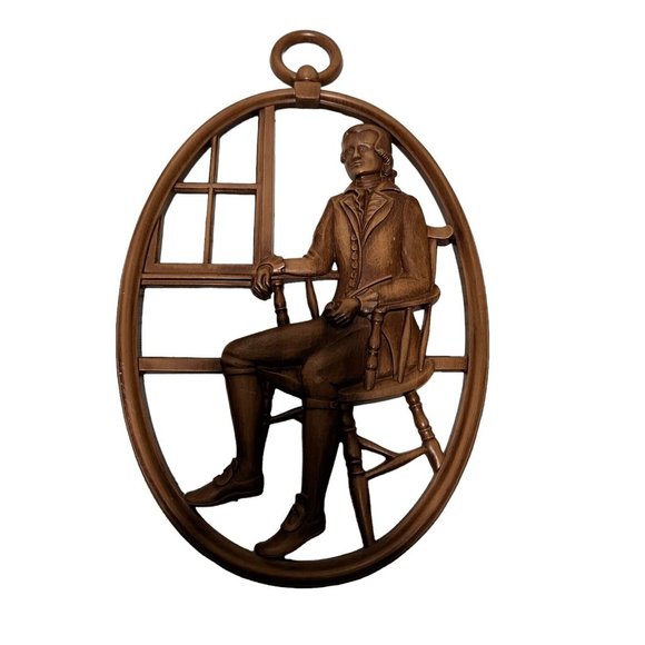 Syroco Wall Hanging Art Plaques Mid Century MCM Pilgrims John and Priscilla - Picture 4 of 10